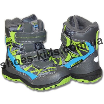 Детские термоботинки SUPER GEAR B 199 / B 200 (серо-зеленые)